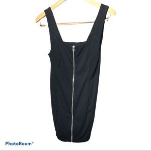 T by Alexander Wang black zip front mini dress